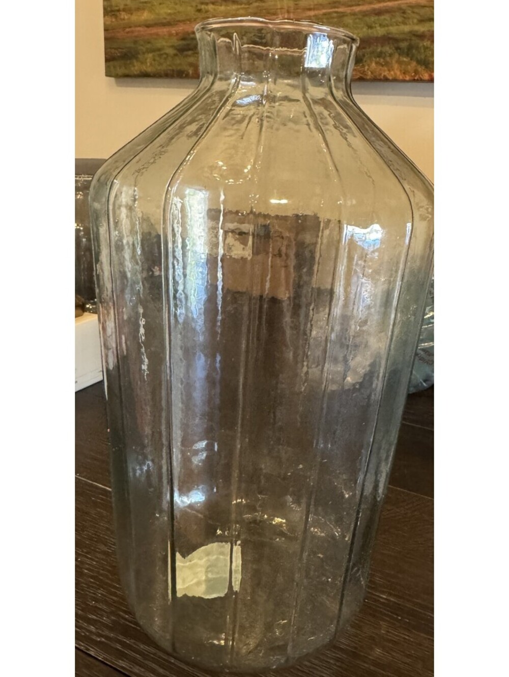 Hearth & Hand Magnolia Ribbed Clear Tall Vase Jar 13"